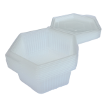 Saladebak met vaste deksel 1500cc Doos@ 400st. (stevig)