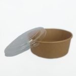 Kraft Salade Bowl Bruin met Deksel 1300ml 40oz 300 Stuks