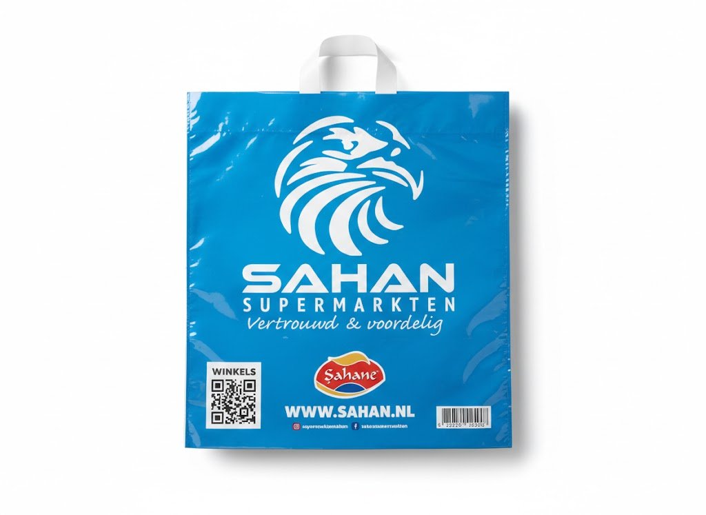 op naam bedrukte plastic tas