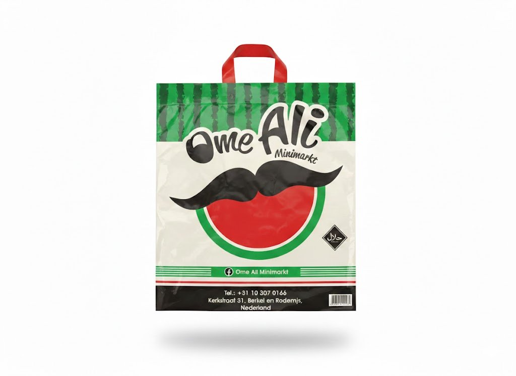 op naam bedrukte plastic tas