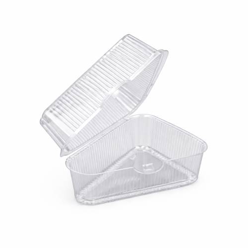 Transparant Hoog Deksel voor Driehoekig Taartbakje