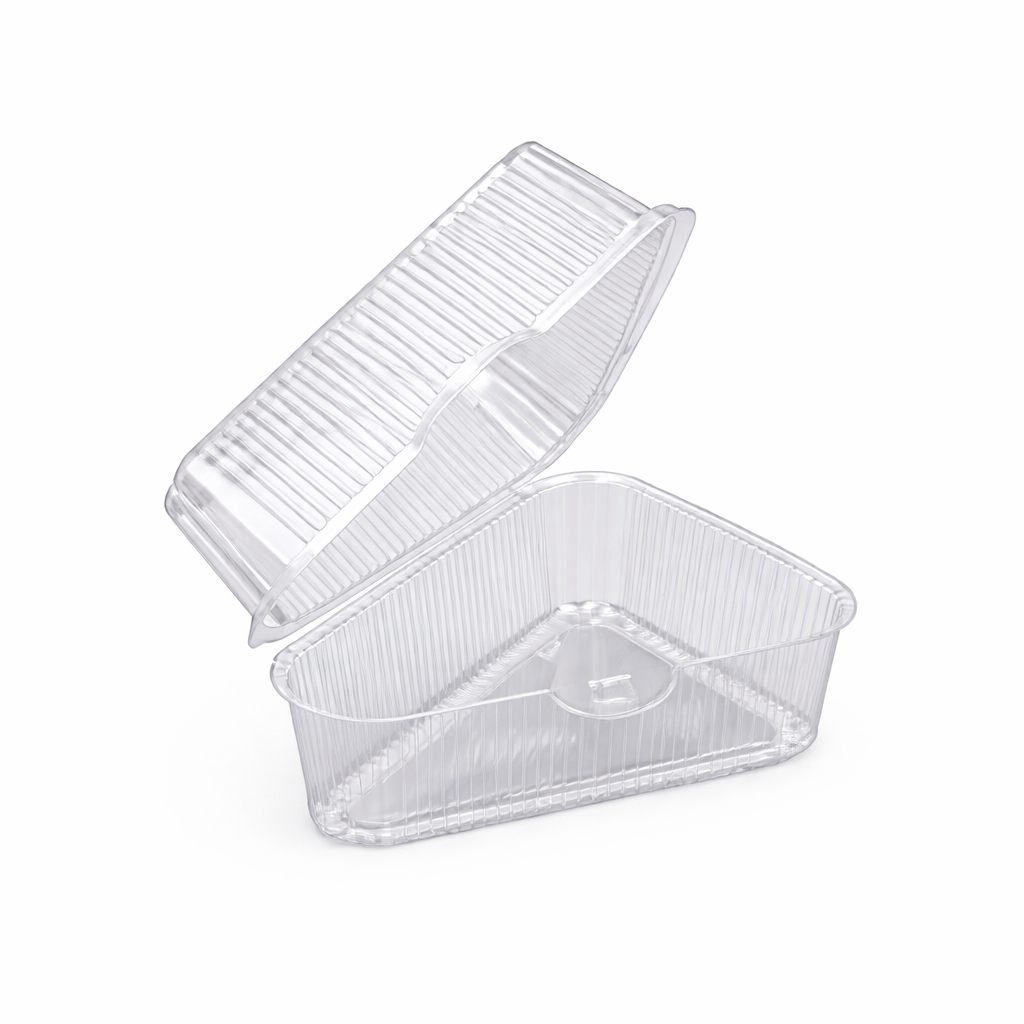 Transparant Hoog Deksel voor Driehoekig Taartbakje