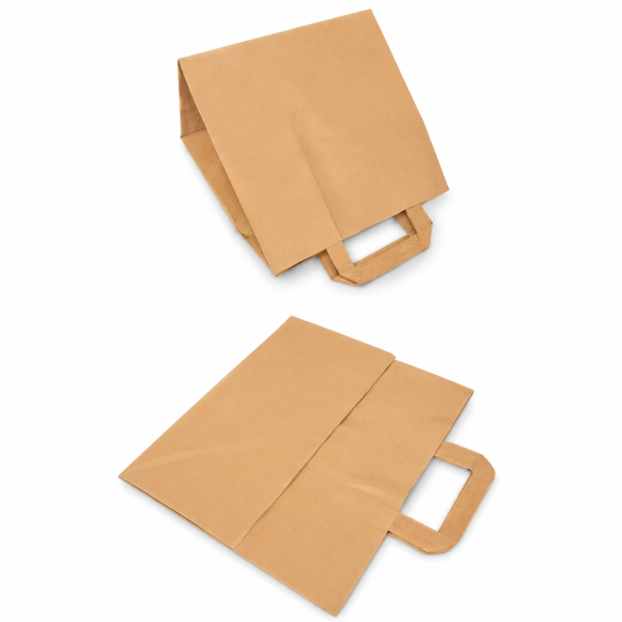 Papieren Snacktas Kraft Bruin Groot 32x17x28 cm, 250 stuks, foto 2