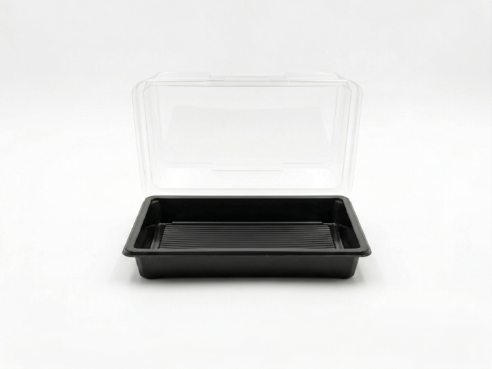 Sushi Tray Deksel 220x90x20mm Zwart