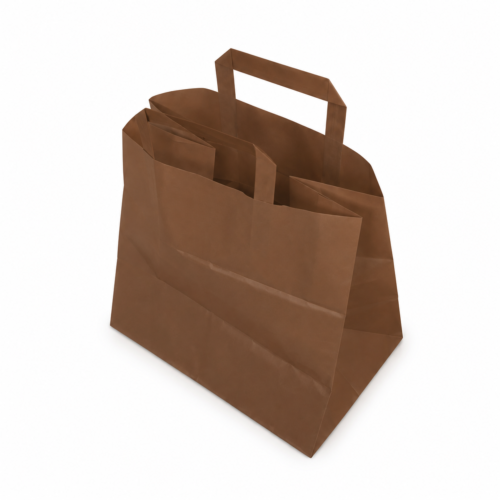 Papier Tas Snacktas Kraft Bruin Groot 32x17x28cm 300 Stuks