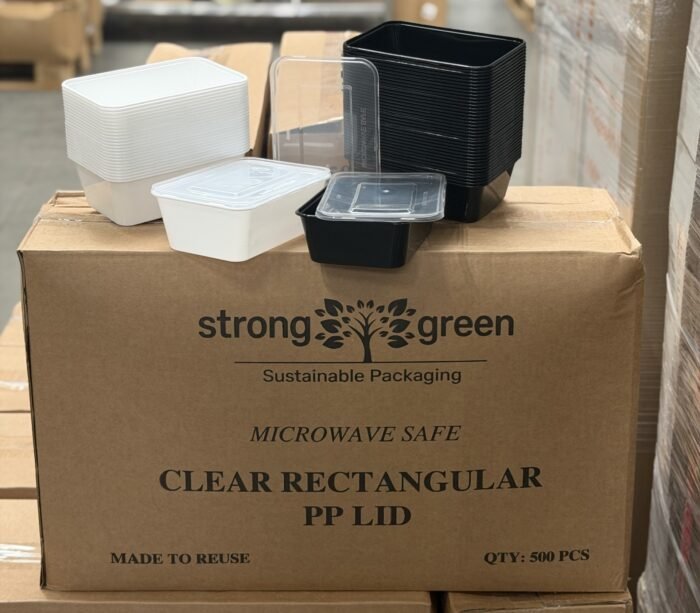 Strong Green Kilobak 500 ml Wit met Deksel, 500 stuks + 500 deksels, foto 3
